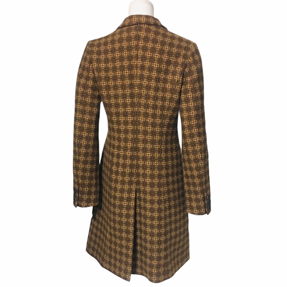 M0851 Wool Blend Tweeted Pleated Bottom Down Long Coat Sizes M - Picture 6 of 15